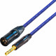 Van Damme Cable TRS 1/4 Jack Plug to Male XLR Black Gold Neutrik Lead