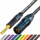 Van Damme Cable TRS 1/4 Jack Plug to Male XLR Black Gold Neutrik Lead