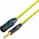 Van Damme Cable TRS 1/4 Jack Plug to Male XLR Black Gold Neutrik Lead